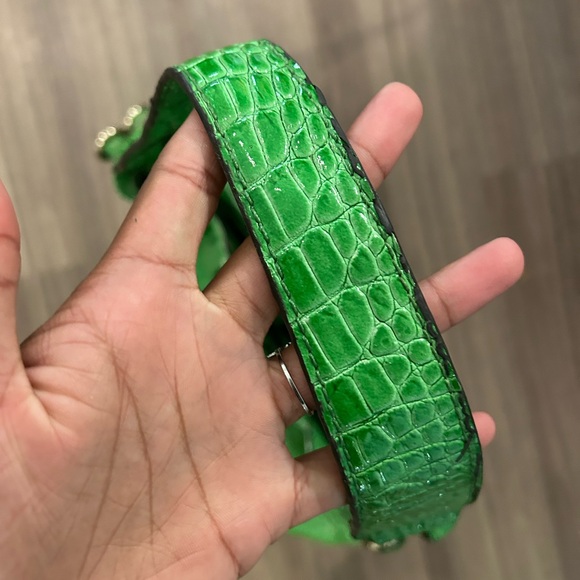 Vintage Jessica Simpson Green Crocodile-Embossed Women's Bag - Picture 6 of 6